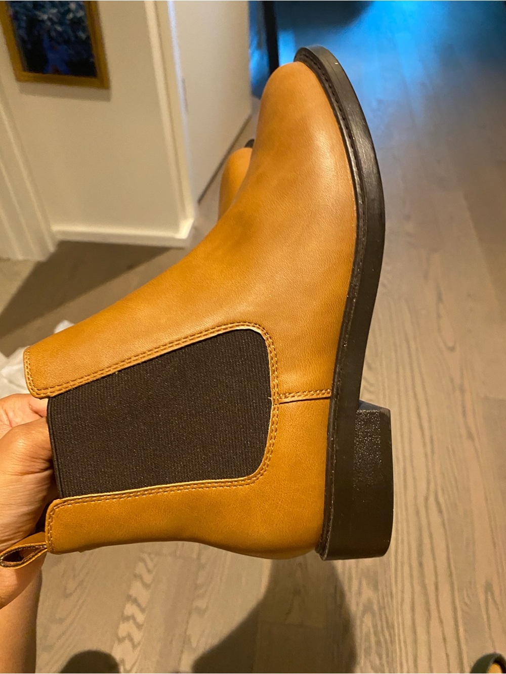 LOFT Women's Tan Chelsea Ankle Booties
